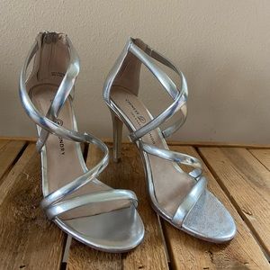 Chinese Laundry Strappy Silver Jillian Heels